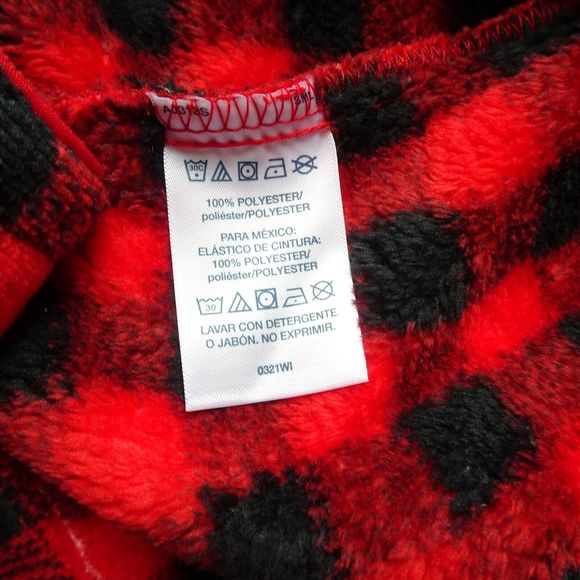 POLO RALPH LAUREN Men's Robe Sleep Fleece Plush Plaid Buffalo Red Black L/XL NWT - Picture 9 of 14